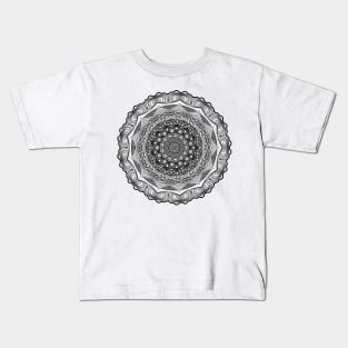 Mandala #12. A wavy white line. Kids T-Shirt